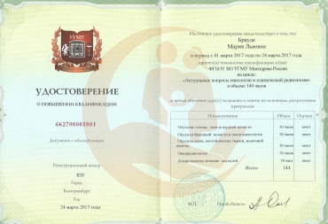 Уральский государственный медицинский университет, Актуальные вопросы онкологиии клинической радиологии, 2017г. 